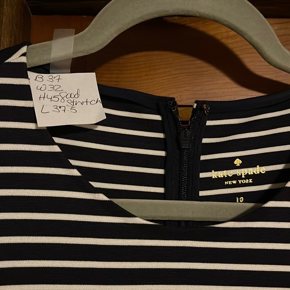 Kate Spade navy striped stretchy dress